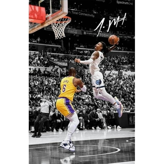 Basketball Superstar Ja Morant Signed Poster Fans Room Bedroom Wall Decor-Sports Star Size 24''x36''