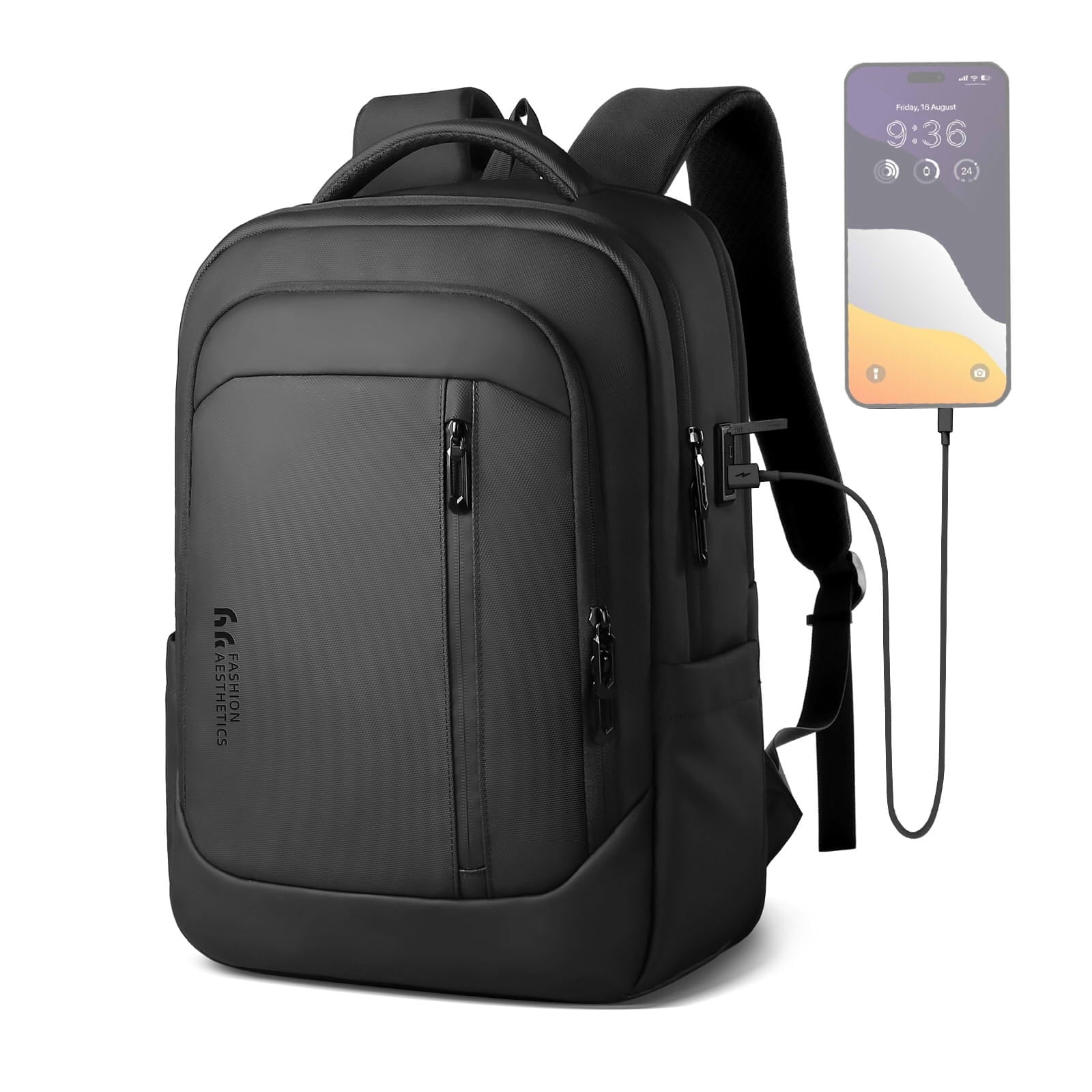 CoolBELL Inch Laptop Backpack with USB Port, Insulated - Main Image