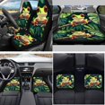 thumbnail image 2 of Yuyamidu Frog ar Seat Cover Full Set of 15 Palm Leaves Car Floor Mats Steering Wheel Cover Seat Belt Strap Pads Cup Coasters Gear Shift Knob Cover, Green, 2 of 6