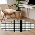 thumbnail image 4 of Sage Green Black Plaid Round Area Rug 3.3 FT, Non Slip Small Entryway Kitchen Mat, Farmhouse Green Black Checkered Washable Soft Circular Rug Non-Shedding Door Mat for Bathroom Playroom Kids Room, 4 of 9