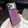 thumbnail image 6 of for iPhone 17 Pro Max Case, Shockproof Cute Bling Glitter Sparkle Cover Sequin Diamonds Shiny Camera Lens Protector Girls Women Soft Electroplated Case for iPhone 17 Pro Max 6.9 inch, Purple, 6 of 9