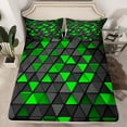 thumbnail image 2 of Erosebridal Neon Geometric Sheet Set Twin,Gradient Triangle Bedding Sets Twin Size,Boys Room Decorative,Reversible,Breathable,3pcs, 2 of 7