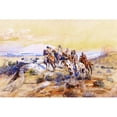 thumbnail image 3 of Russell, Charles Marion 14x11 Black Modern Framed Museum Art Print Titled - Watching the Iron Horse, 3 of 5