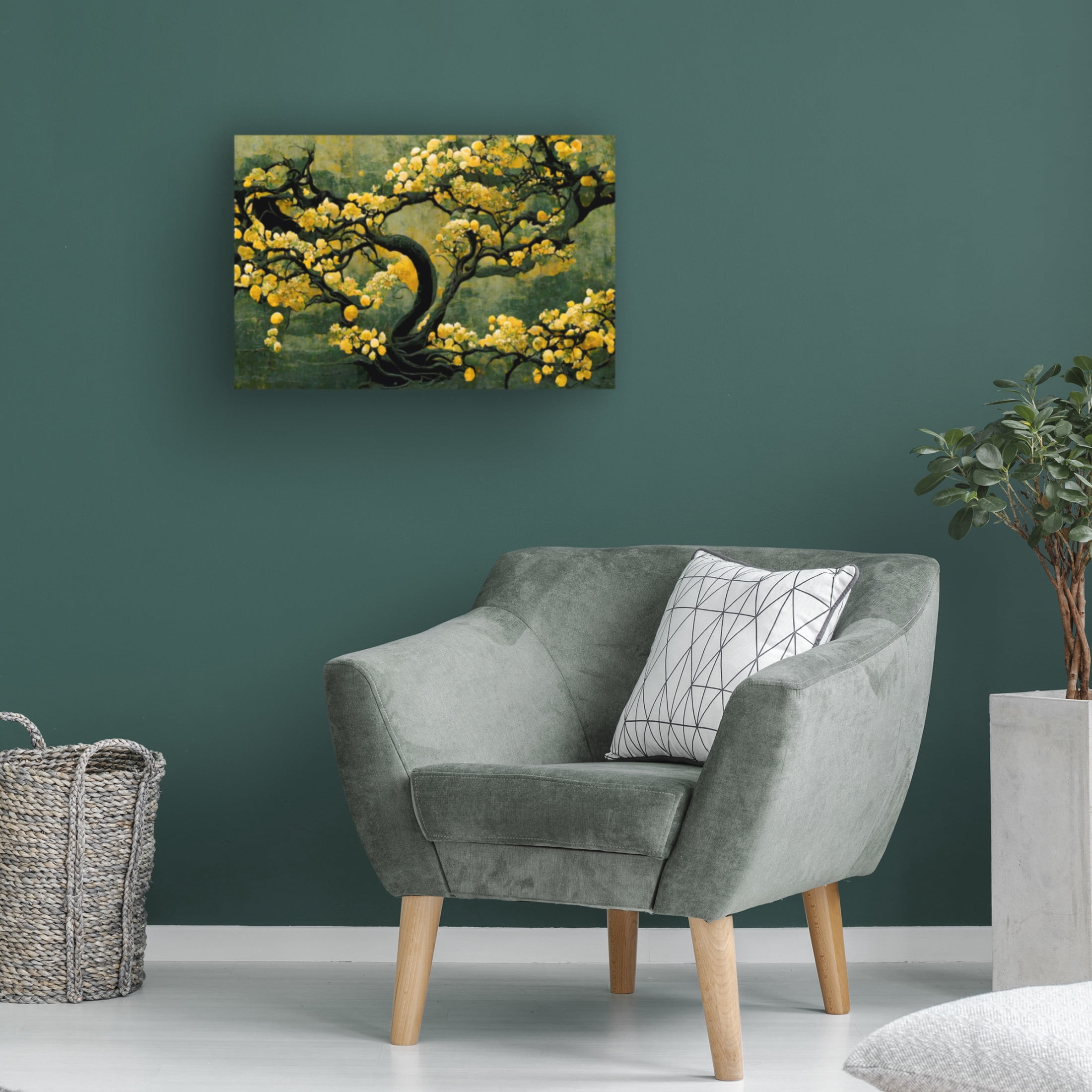 Canvas Wall Art - Treechild 'Sakura Tree' Wall Art for Living Room, Bedroom, or Office D?cor by Trademark Fine Art - 19 x 12 Inches