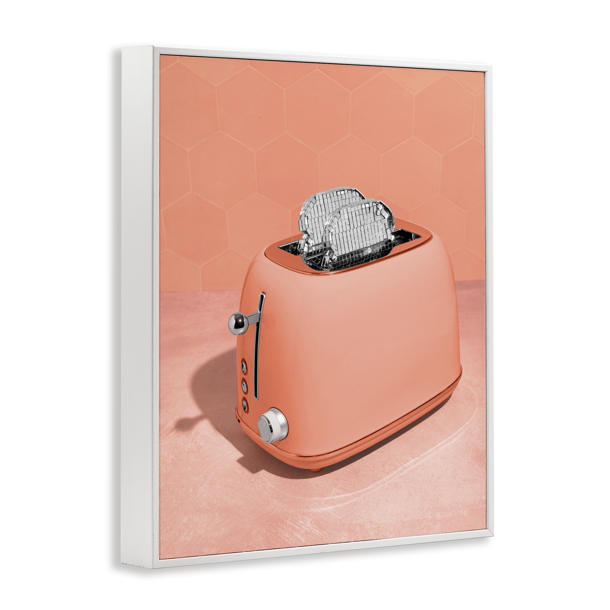 Stupell Industries Disco Toast over Orange White Framed Giclee Art, design by LISH Creative