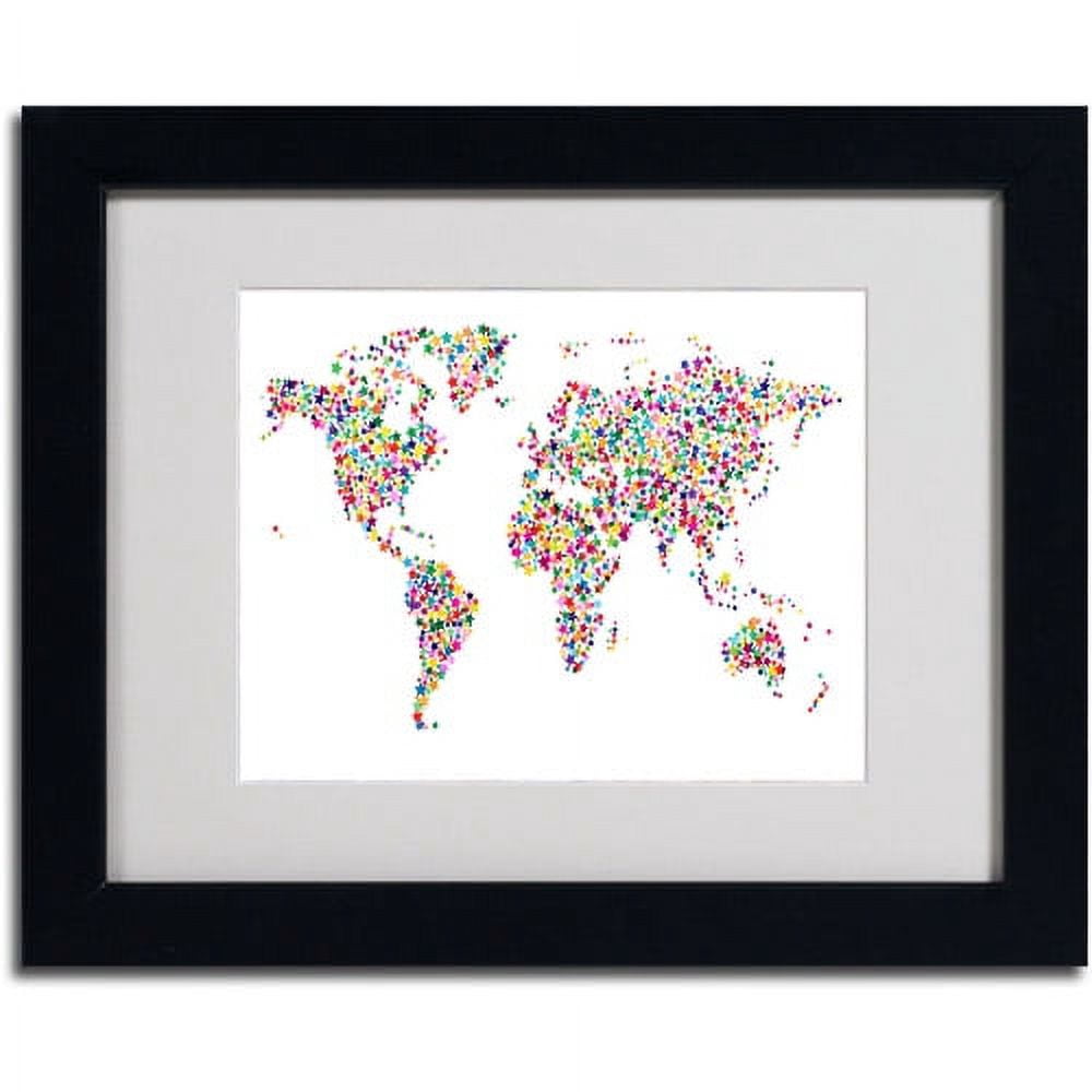 Trademark Fine Art "Stars World Map" Matted Framed Art by Michael Tompsett