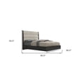 thumbnail image 3 of HomeRoots 50 x 60 x 80 in. Queen Size Dark Gray High Gloss Bed Frame with Faux Leather Headboard, 3 of 9