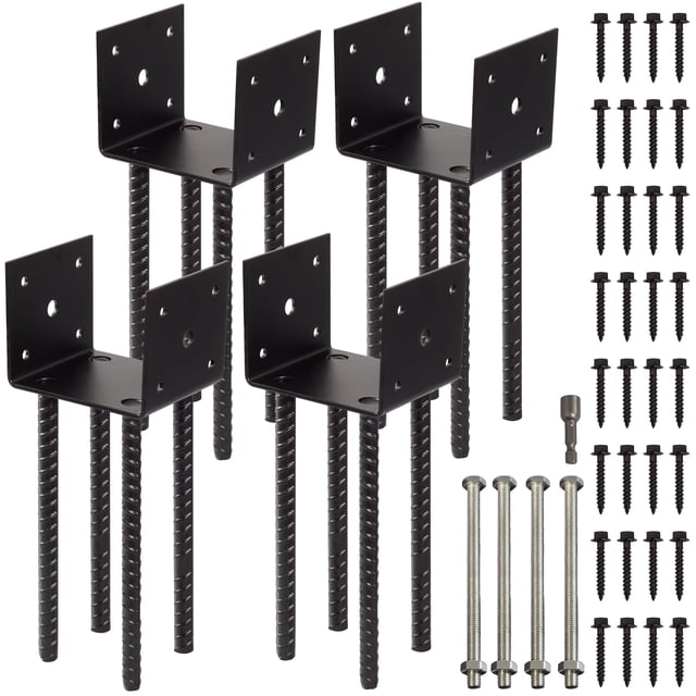Soporte para postes de valla para terraza de concreto, 4 unidades, paquete de 4