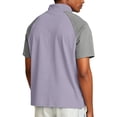 thumbnail image 5 of Havenx Zipper Polo Shirts for Men Short Sleeve Stand Collar Polos Mock Neck Quarter Zip Golf Tshirt Loose Fit Fashion Sports Casual Sweater Tops,Light Purple 4XL, 5 of 5
