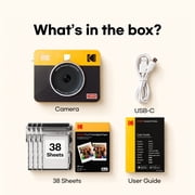 KODAK Mini Shot 3 Retro 4PASS 2-in-1 Instant Camera and Photo Printer (3x3 inches) + 38 Sheets Bundle, Yellow