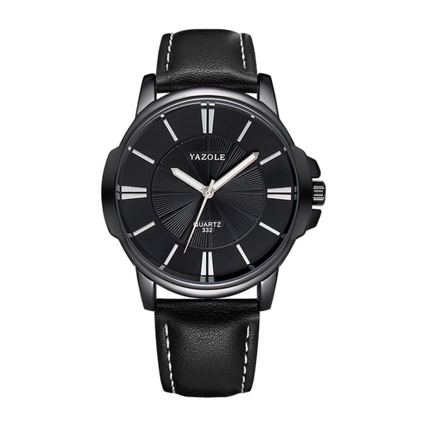 Reloj de cuarzo informal resistente al agua para hombre, reloj de pulsera con banda de cuero PU para negocios, regalo de vacaciones Kearding EL1968-06