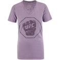 thumbnail image 4 of Playera estampada con logo desgastado de UFC para mujer, púrpura, XXL, 4 of 4