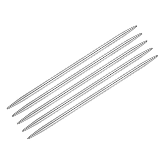 Uxcell 5Pcs Knitting Needle 5mm Diameter 5.9 Inches Length Stainless Steel