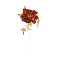thumbnail image 2 of 3PCS 13.4 Inch Red Brown Artificial Magnolia Stem Spray, Gold Stamen Faux Floral Pick Bendable Wire Stem for Fall Thanksgiving Arrangement Centerpiece Indoor Home Decor, 2 of 5