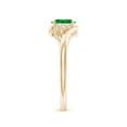 thumbnail image 3 of ANGARA Natural Oval Emerald Bypass Ring with Trio Diamond Accents in 14K Yellow Gold for Women (Size-6x4mm) | May Birthstone, Birthday, Anniversary, Jewelry Gift for Women | Natural Emerald Ring, 3 of 8