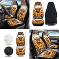 thumbnail image 2 of HUIACONG Aztec Cow Car Seat Protector Full Set of 12 Auto Steering Wheel Cover Elastic Durable Seatbelt Shoulder Pad Car Trash Can Car Cup Coasters Car Rear View Mirror Cover for Men Women, 2 of 6