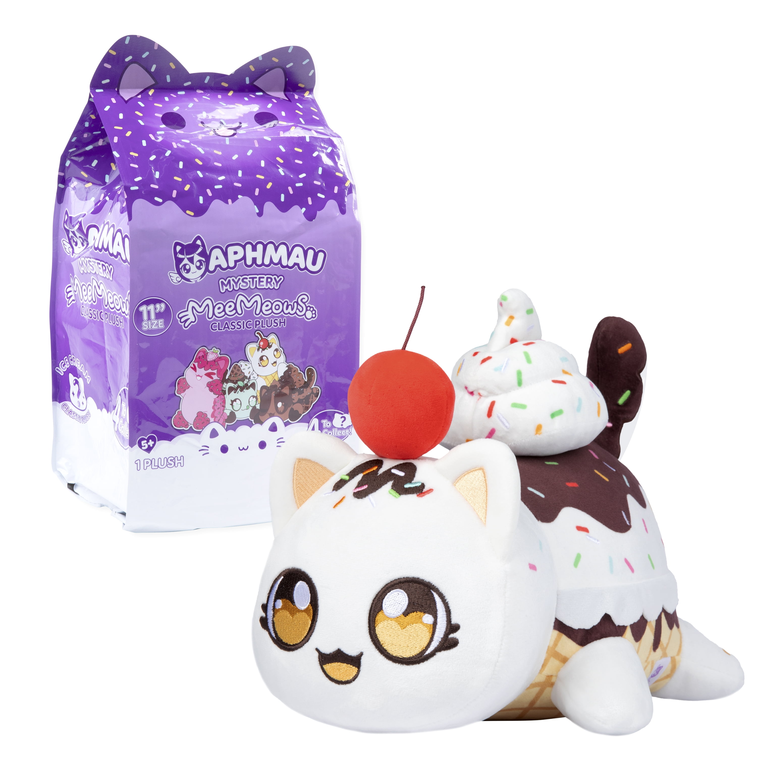 Aphmau MeeMeows 11” Classic Mystery Plush, Ice Cream Theme, Blind Box, 1 of 4 Possible  (图3)