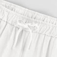 thumbnail image 6 of WULMLEO Linen Pants Women Spring Summer Dressy Casual High Waisted Drawstring Pant Cotton Straight Leg Lounge Trousers White S, 6 of 6
