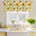 thumbnail image 4 of Valances for Windows Yellow Sunflower Spring Watercolor Flower Rod Pocket Short Curtain for Bathroom Living Room Bedroom Summer Green Leaves 1 Panel 42x12in, 4 of 9