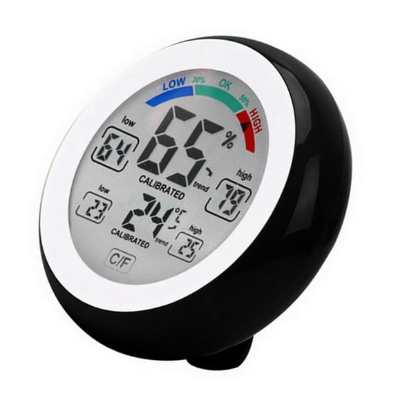 CIMAXIC Portable Temperature Gauge Black 1Pcs 3.3x3.3x1in