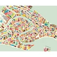 thumbnail image 3 of Galapon, Nikki 18x15 Black Modern Framed Museum Art Print Titled - Modern Venice Map, 3 of 5