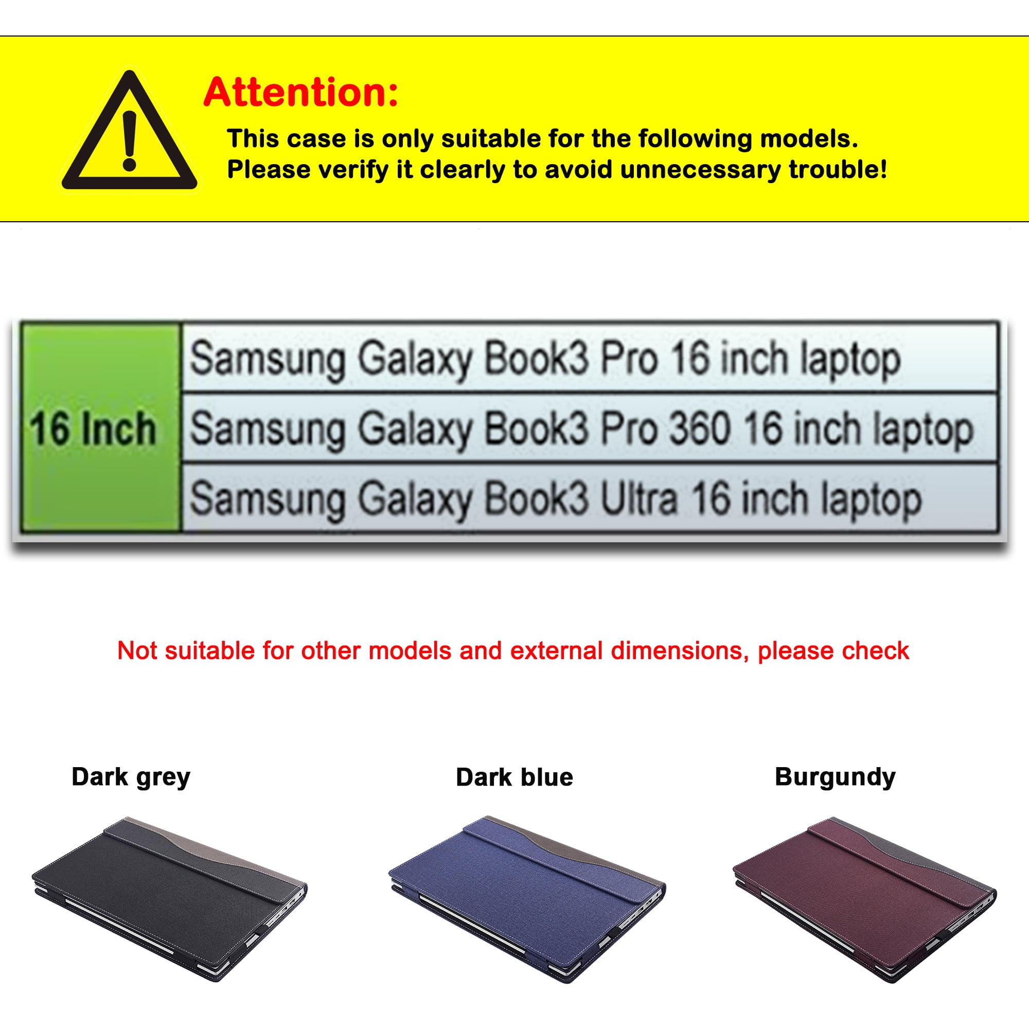 Laptop Cover Case for 16 inch Samsung Galaxy Book3 Pro/Galaxy Book3 Pro 360/Galaxy Book 3 Ultra Sleeve,PU Leather Laptop Bag Protective Shell Accessories