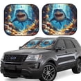 thumbnail image 1 of Balery Colorful Underwater Shark Parasol para parabrisas de coche de 2 piezas | Parasol plegable para parabrisas delantero de coche para la mayoría de sedanes-Small, 1 of 6