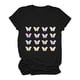 thumbnail image 1 of Gibobby Blusa Casual de Mujer Mujeres Casual Summer Tshirt Floral Butterfly Print To Solid Color Short Sleeve Funny graphic Tee T Shirt Top(Negro,G), 1 of 5