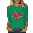 thumbnail image 2 of CFLVAEK Valentine's Day Tshirts for Women Cute Heart Graphic Tees Plus Size Round Neck T Shirts Comfy Short Sleeve Holiday Tops L, 2 of 4