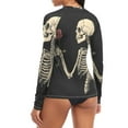 thumbnail image 5 of joogoo Womens UPF 50+ Rash Guard Cool Skeleton Rose Flower Long Sleeve UV Protection Sun Shirts Tops M, 5 of 7