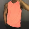 thumbnail image 2 of Gephdiin Tank Tops Men Workout Shirts for Men Men's Summer Solid Color Vest Vintage Wash Sleeveless T Shirt Vest Top Athletic Shirts & Tops Mens Compression Tank Top Polyester Z Pink M, 2 of 4