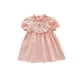 thumbnail image 5 of Vestido de niña con bordado de rosas vintage, falda de algodón de manga corta con encaje de verano para niña, 5 of 6