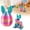 A11_Green & Pink, variant on SMKE 3D Printed Easter Eggs,3" Pastel Blue & Pink Metallic Rainbow 3D Printed Bunny Egg Ornaments,3D Printed Easter Eggs,Articulated Bunny Inside Eggs,Easter Party Favors Home Decor Gift Eggs