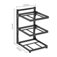 thumbnail image 2 of Pot Storage Rack Adjustable Pot Organizer Kitchen Storage Shelf Pot Organizer with Guardrail Rustproof Corrosion Resistant Multi-layer Pot Stand, 2 of 8