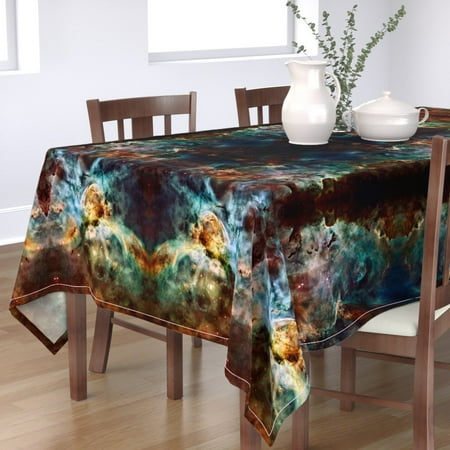 

Cotton Sateen Tablecloth 70 x 120 - Galactic Flowers Nebula Galaxy Space Large Dye Stars Abstract Science Cosmic Star Cosmos Print Custom Table Linens by Spoonflower