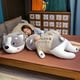 thumbnail image 5 of Muñeco de peluche de Husky de 80cm/100cm, ropa a rayas, juguete de peluche suave de Husky tumbado, animales de perro gris/Negro, regalo de cumpleaños para niños, 5 of 5