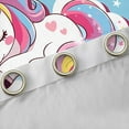 thumbnail image 2 of jejeloiu Cartoon Animal Unicorn Black Out Curtains,rainbow Stars Pattern Curtains Pack of 2 (42x63 Each),blue pink white Bedroom Curtains For Child,Lightweight Room Decor, 2 of 6