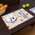 thumbnail image 2 of Placemat, Pioneer Flower Floral Print Pattern Place Mats Table Mat Set Of 2, PVC Washable Placemats for Party Kitchen Dining Decoration, 18x12 Inch, Fade Resistant, 2 of 6