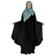 thumbnail image 1 of Bimba Solid Abaya With Hijab/Scarf Islamic Prayer Long Dress For Women Kimono Sleeves Dress, 1 of 9