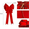 thumbnail image 2 of Happon 8.3'' x 16'' Large Christmas Bow Wreath Bows with Gold Edge Christmas Handmade Tree Topper Ornament Christmas Red Large Bowknot for Gift Wrapping,Xmas Outdoor Indoor Home Decor (Red,4 Pcs), 2 of 7
