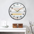 thumbnail image 4 of Abstract Stripes and Dots Wall Clock Modern Decor Acrylic Clock Golden Hands 9.5in, 4 of 12