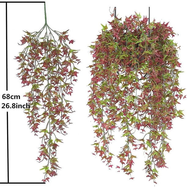 Plantas colgantes con flores artificiales Plantas colgantes con flores artificiales