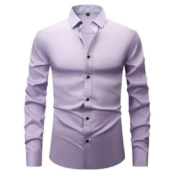 pstuiky camisa de manga larga para hombre, Camisa de hombre con bloques de color, camisa ligera de negocios de manga larga, camisa de solapa de manga larga para hombre Tops casuales para hombres l