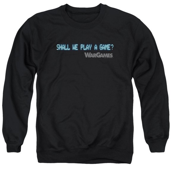 Wargames Shall We Adult Crewneck Sweatshirt Black