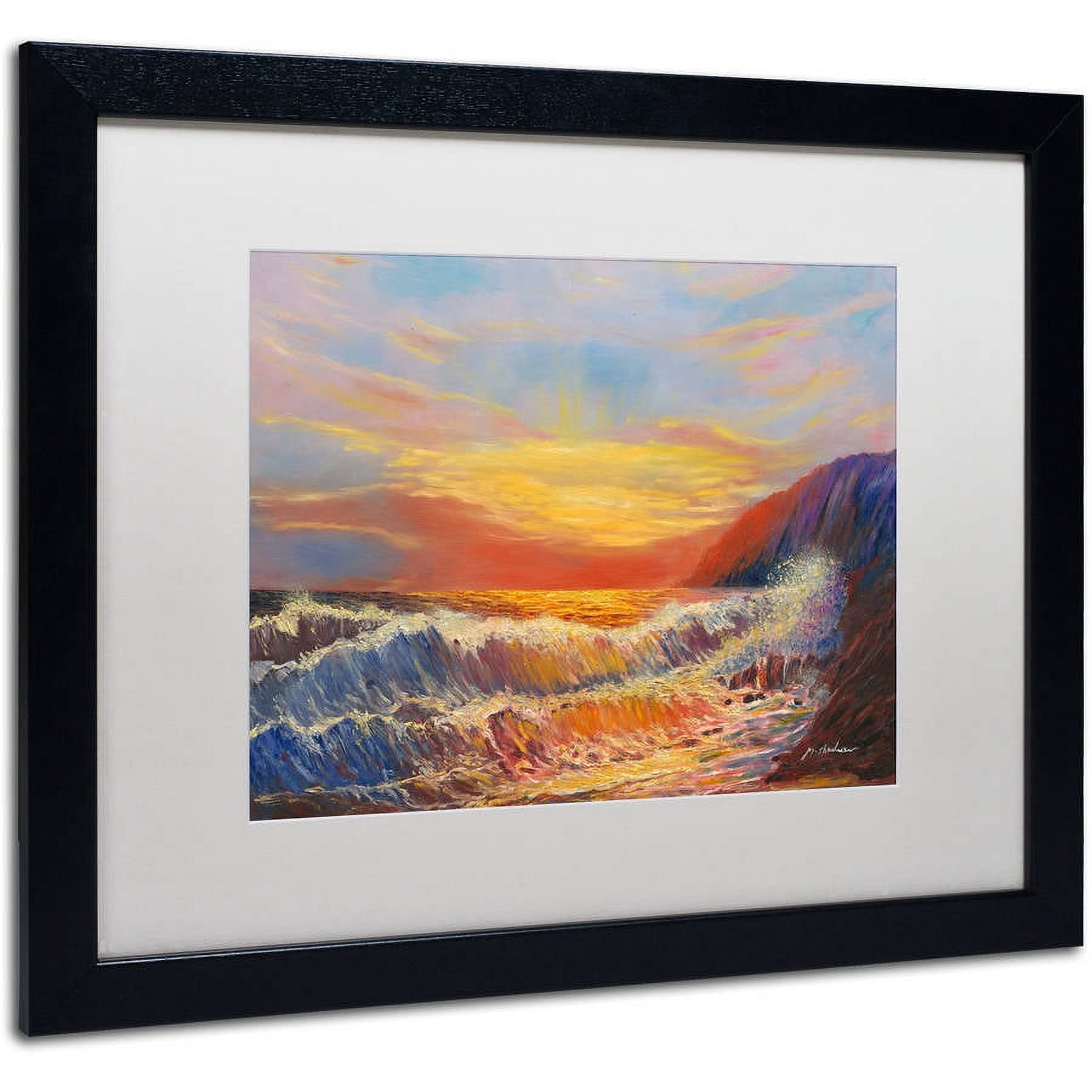 Trademark Fine Art "Hawaiian Sunset" Canvas Art by Manor Shadian, White Matte, Black Frame