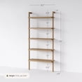 thumbnail image 4 of Nathan James Beacon 5 Tier Bookshelf, Wall Mounted Bookcase, Solid Wood Bookshelf in Wire Brushed Finish, Boho Rustic Bookcase, 4 of 8