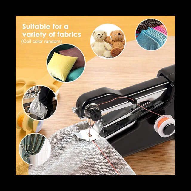 MáQuina de Coser de Mano, Mini MáQuina de Coser PortáTil para Principiantes, MáQuina de Coser EléCtrica InaláMbrica con Costura