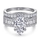 thumbnail image 2 of Anillo de plata pura S925, juego de anillos combinados de moda de alta gama para mujer, anillo de plata, anillo de compromiso para mujer, 2 of 5
