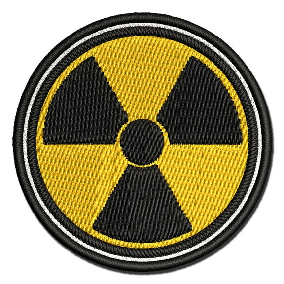 Ionizing Radiation Radioactive Trefoil Symbol Applique Multi-Color Embroidered Iron-On Patch - 2.5 Inch Small