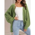 thumbnail image 2 of Cardigan Sweaters for Women Button-Down Long Sleeve Oversized Knit Outerwear Oil Green XL, 2 of 4